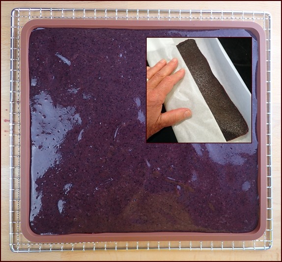 Blueberry pear fruit leather.