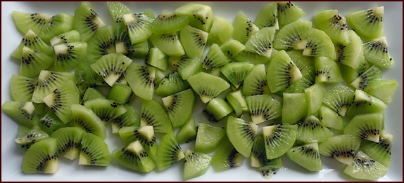 Kiwi pieces.