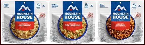 Mountain House Freeze-dried meals, 2-persons.