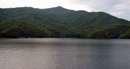 Appalachian Trail, View of Fontanta Lake from Fontana Dam Shelter