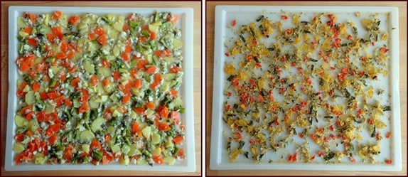 Dehydrating Fish Stew in Cosori Dehydrator.