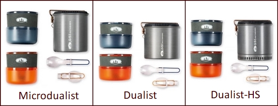 GSI Microdualist, Dualist, and Dualist-HS Cooksets.