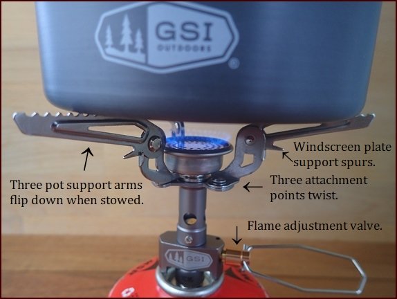 GSI Pinnacle Canister Stove Components