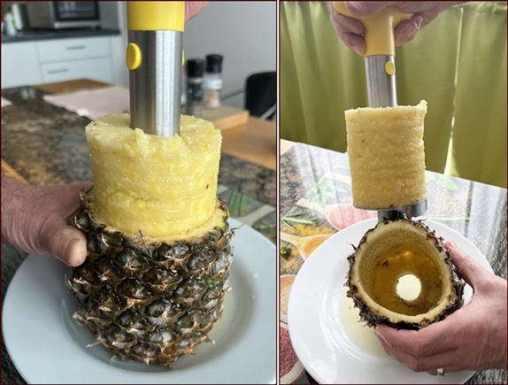 Pull up to remove pineapple spiral.