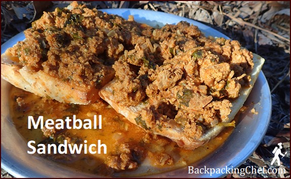 Rehydrated meatball sandwich.